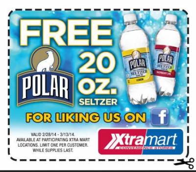 XtraMart: Printable Coupon Free Polar Seltzer Water